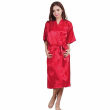 Load image into Gallery viewer, Red Plus Size Long Bride Bridesmaids Robe Sexy Lingerie Women's Wedding Party Kimono Robes Night Dress Woman Sleepwear Pajamas