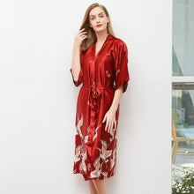 Load image into Gallery viewer, Sexy Women New Printed Robe Classic Red Animals Sleepwear Home Dress Bridesmaid Bride Wedding Robes Kimono Nightwear Bath Gown